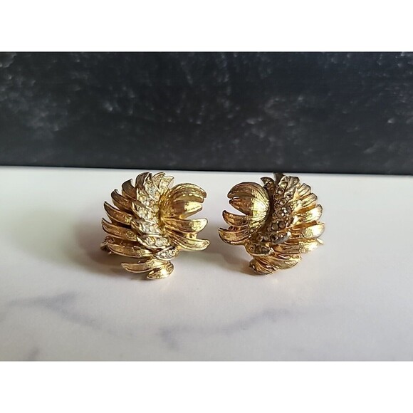Coro Rhinestone Clip-on Earrings Vintage, READ - Picture 5 of 10